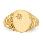 14K 9.0x11.0mm Closed Back Diamond Signet Ring view