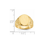 14K 11.5x15.0mm Open Back Mens Signet Ring view