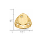 14K 12.0x16.0mm Open Back Diamond Mens Signet Ring view