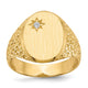 14K 12.0x16.0mm Open Back Diamond Mens Signet Ring
