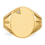 14K 14.0x16.0mm Open Back Diamond Mens Signet Ring view