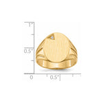 14K 14.0x16.0mm Open Back Diamond Mens Signet Ring view