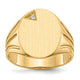 14K 14.0x16.0mm Open Back Diamond Mens Signet Ring
