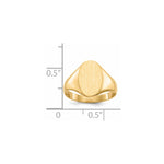 14K 8.5x12.0mm Closed Back Signet Ring view