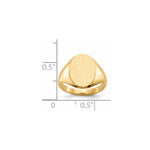 14K 9.5x12.5mm Closed Back Signet Ring view