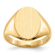 14K 9.5x12.5mm Closed Back Signet Ring