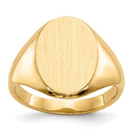 14K White Gold 9.5x12.5mm Closed Back Signet Ring view