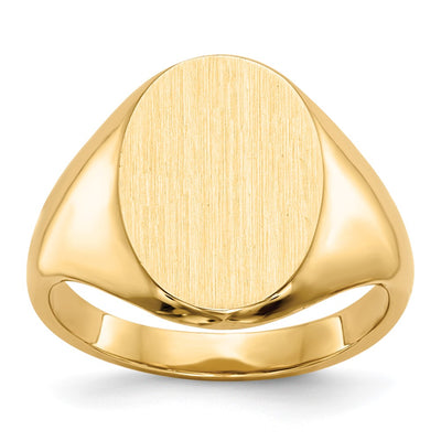 14K white gold signet ring