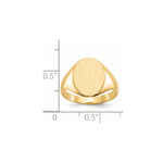 14K 10.0x14.0mm Closed Back Signet Ring view