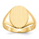 14K 10.0x14.0mm Closed Back Signet Ring