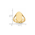 14K 9.0x16.5mm Closed Back Signet Ring view