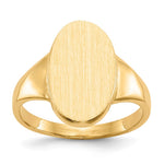 14K 9.0x14.5mm Closed Back Signet Ring view