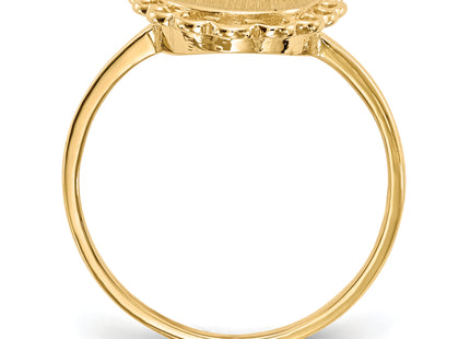 14k 8.5x9. Open Back Signet Ring