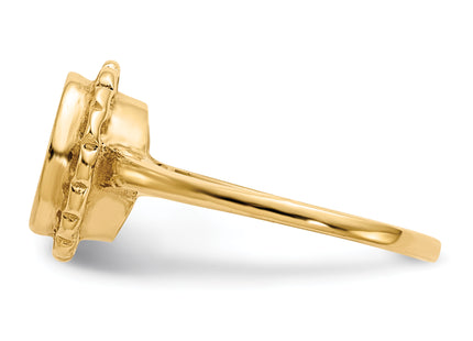 14k 8.5x9. Open Back Signet Ring