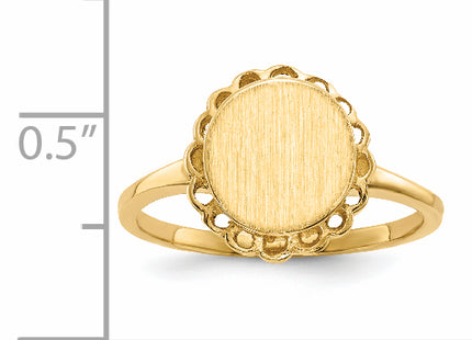 14k 8.5x9. Open Back Signet Ring