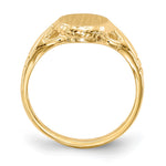 14K 8.5x6.5mm Open Back Child's Signet Ring view