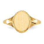 14K 8.5x6.5mm Open Back Child's Signet Ring view