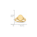 14K 8.5x6.5mm Open Back Child's Signet Ring view