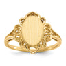 14k 7.5x10. Open Back Signet Ring