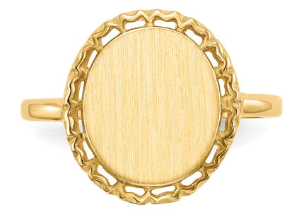 14k 11.0x12. Open Back Signet Ring (Style RS198)
