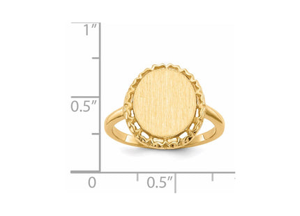 14k 11.0x12. Open Back Signet Ring (Style RS198)