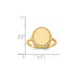14K 11.0x12. Open Back Signet Ring view