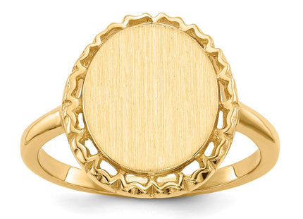 14k 11.0x12. Open Back Signet Ring (Style RS198)