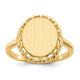 14K 11.0x12. Open Back Signet Ring
