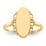 14k 7.0x14. Open Back Signet Ring