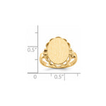 14K 10.5x14.0mm Open Back Signet Ring view