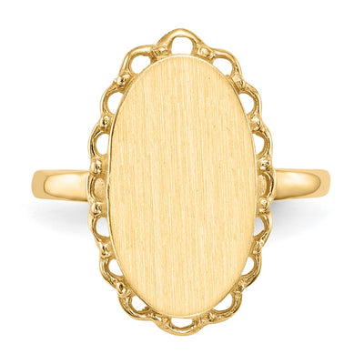 14K 9.0x16.0mm Open Back Signet Ring