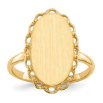 14K 9.0x16.0mm Open Back Signet Ring view