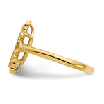 14K 6.0x11.5mm Open Back Diamond Signet Ring view