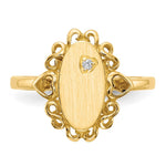 14K 6.0x11.5mm Open Back Diamond Signet Ring view
