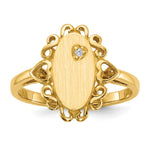 14K 6.0x11.5mm Open Back Diamond Signet Ring view