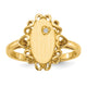 14K 6.0x11.5mm Open Back Diamond Signet Ring