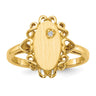 14k 6.0x11. Open Back A Diamond Signet Ring