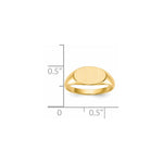 14K 11.0x6.5mm Closed Back Children's Signet Ring view