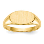 14K 11.0x6.5mm Closed Back Children's Signet Ring view