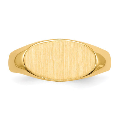 14K 13.5x7.0mm Closed Back Signet Ring