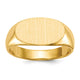 14K 13.5x7.0mm Closed Back Signet Ring