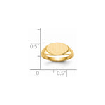 14K 6.5x11.0mm Open Back Child's Signet Ring view