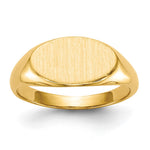 14K 6.5x11.0mm Open Back Child's Signet Ring view