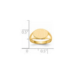 14K 11.0x7.5mm Closed Back Child's Signet Ring view