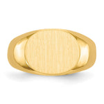 14K 12.5x9.5mm Closed Back Signet Ring view