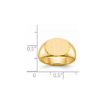 14K 12.5x9.5mm Closed Back Signet Ring view