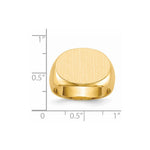 14K 19.0x13.0mm Closed Back Mens Signet Ring view