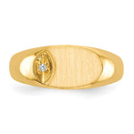 14K 11.0x6.5mm Diamond Open Back Signet Ring view