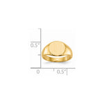 14K 8.5x8. Closed Back Child's Signet Ring view