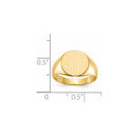 14K 10.5x11.0mm Closed Back Signet Ring view